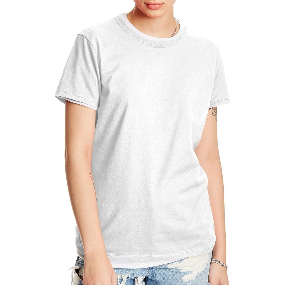 Hanes Perfect-T Crewneck T-Shirt, Lightweight Cotton Short Sleeve Tee for Women | Amazon (US)