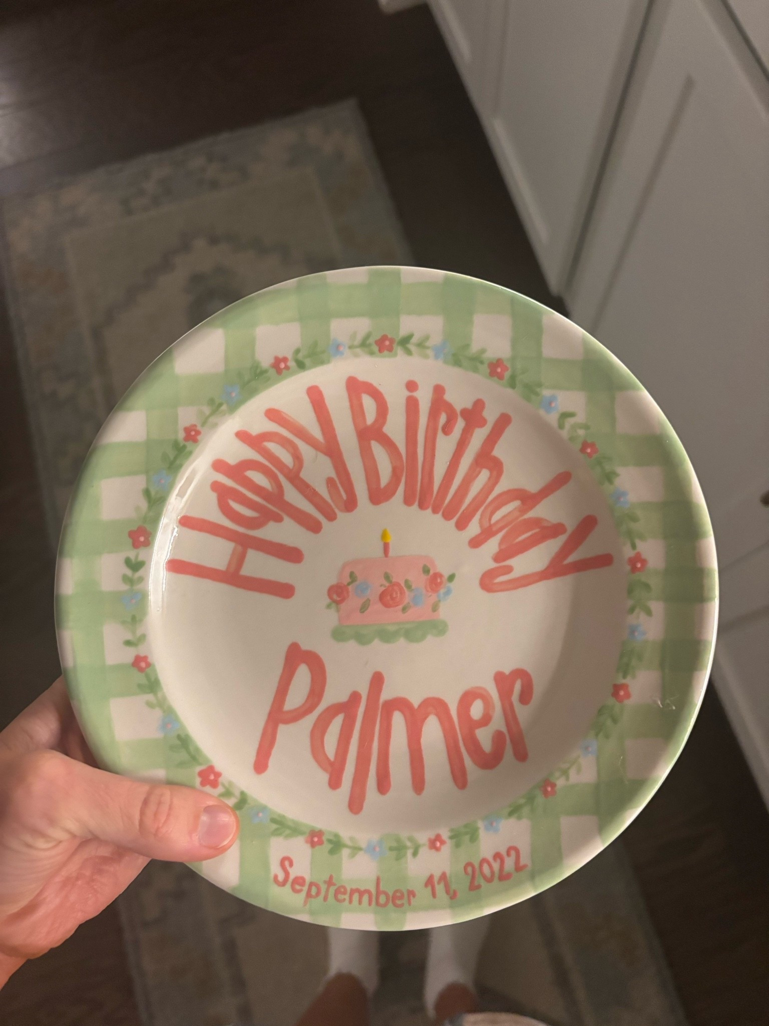Birthday cake plate