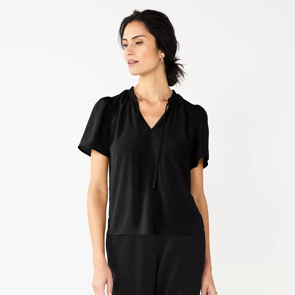 Petite Nine West Tie Front Top | Kohl's