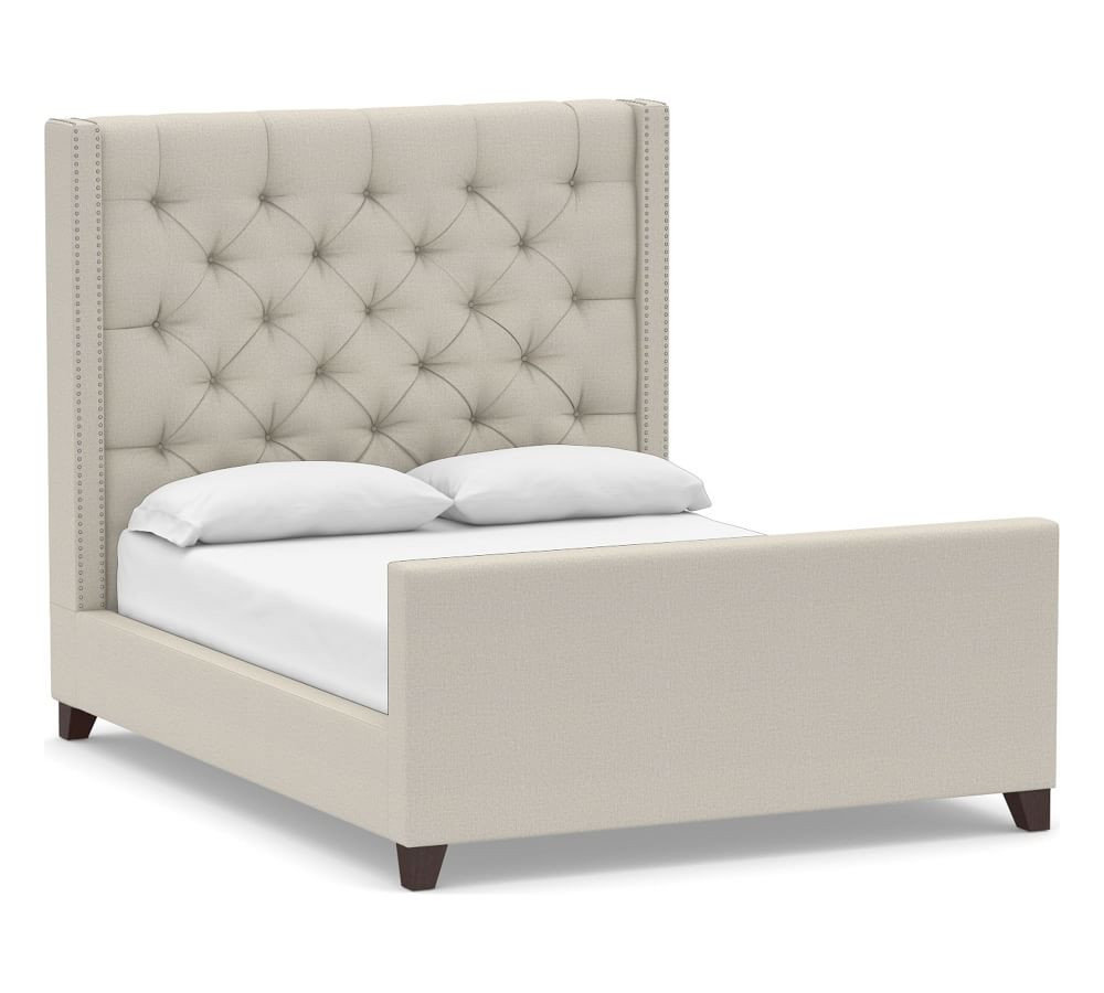 Harper Tufted Upholstered Tall Bed With Footboard | Pottery Barn (US)