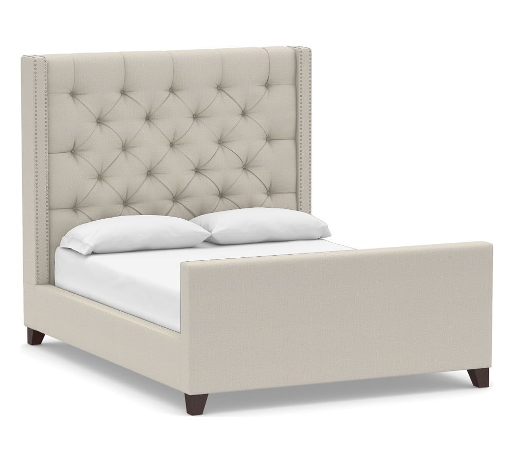 Harper Tufted Upholstered Tall Bed With Footboard | Pottery Barn (US)
