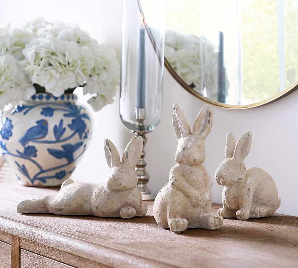 Handcrafted Terracotta Bunny Sculptures | Pottery Barn (US)