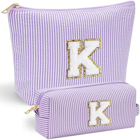 YOOLIFE Purple Makeup Bag for Girls- Personalized Cute Makeup Pouch for Girlfriend Bridesmaid Wif... | Amazon (US)