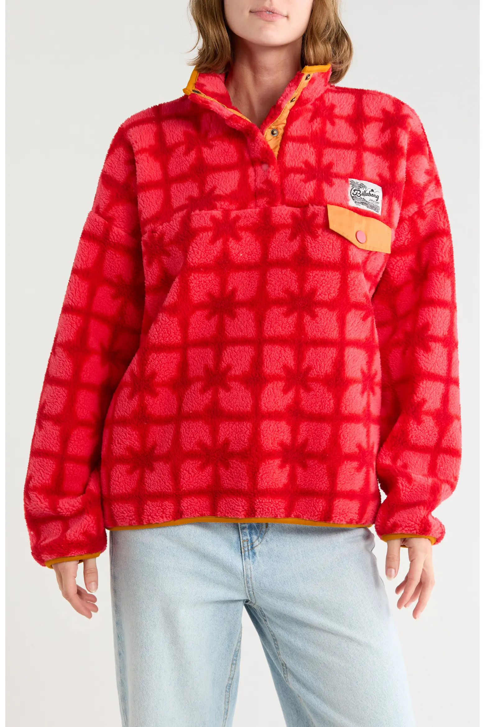 Billabong Dana Printed Snap Faux Shearling Jacket (Women) | Nordstromrack | Nordstrom Rack