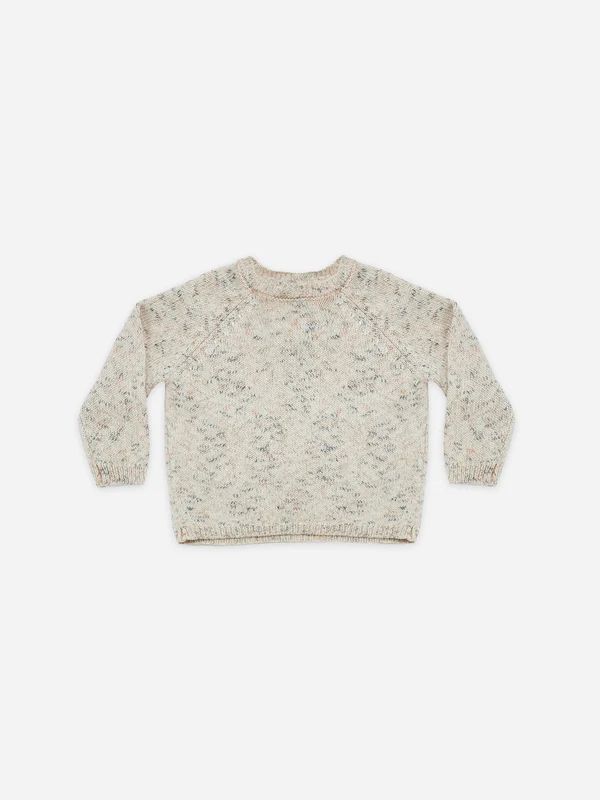 speckled knit sweater | natural | Quincy Mae