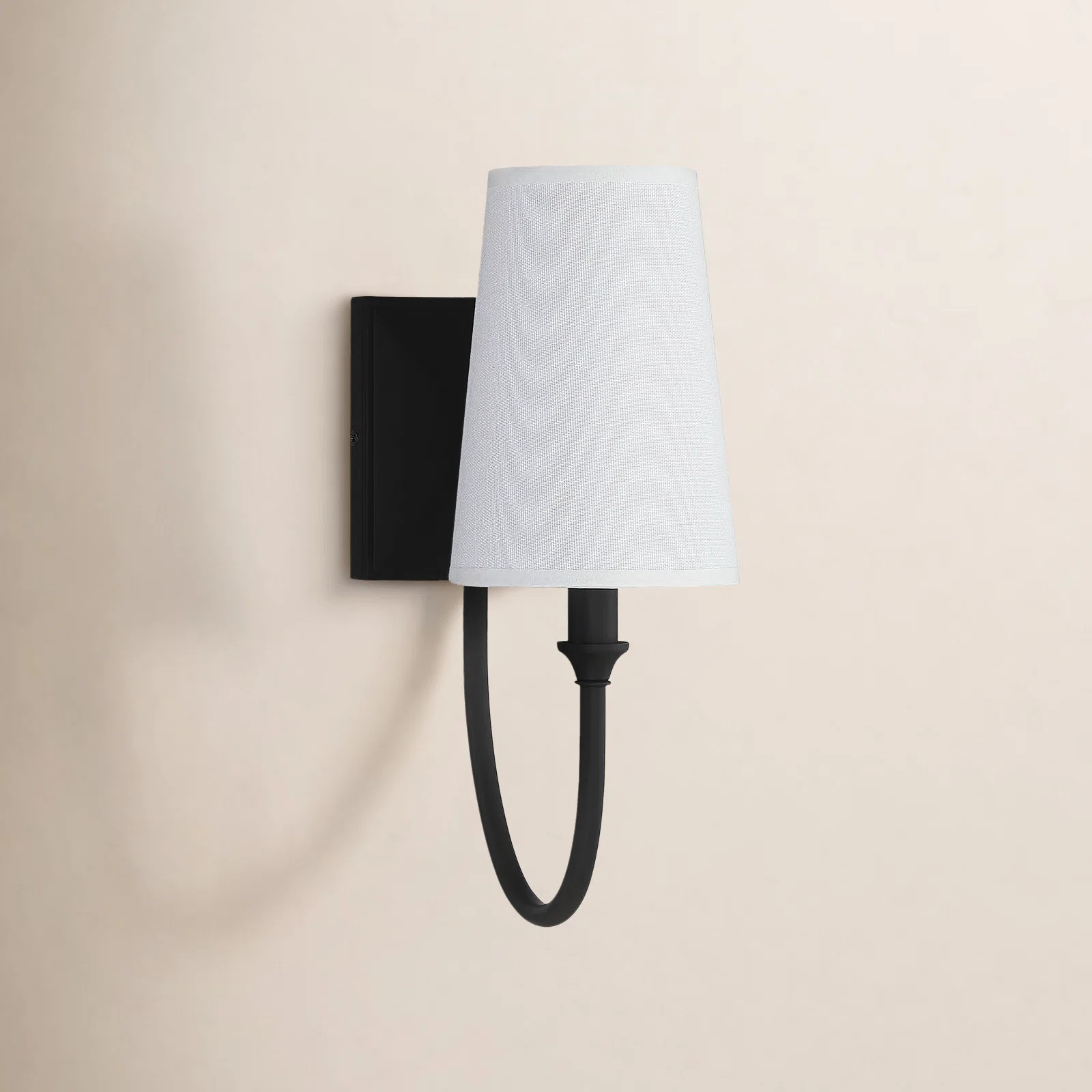 Alata 1 - Light Dimmable Armed Sconce in Matte Black | Wayfair North America