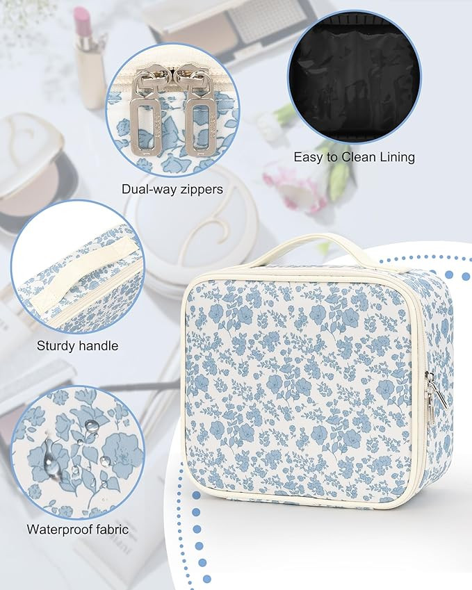 Relavel Travel Makeup Case, Professional Makeup Artist Makeup Bag, Portable Makeup Train Case Org... | Amazon (US)