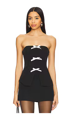 MORE TO COME Ines Strapless Top in Black from Revolve.com | Revolve Clothing (Global)