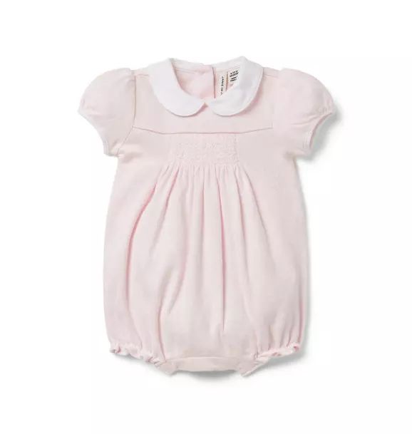 Baby Heart Pointelle Collared Romper | Janie and Jack