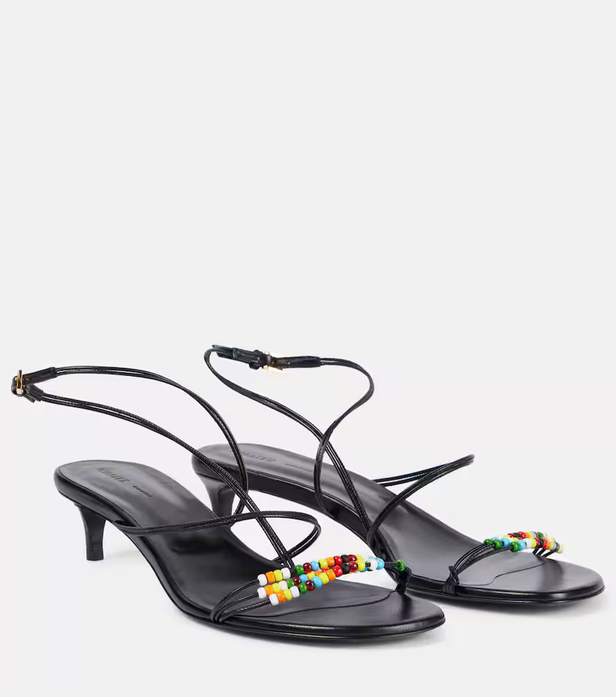 Khaite Loop 35 beaded leather sandals | Mytheresa (UK)