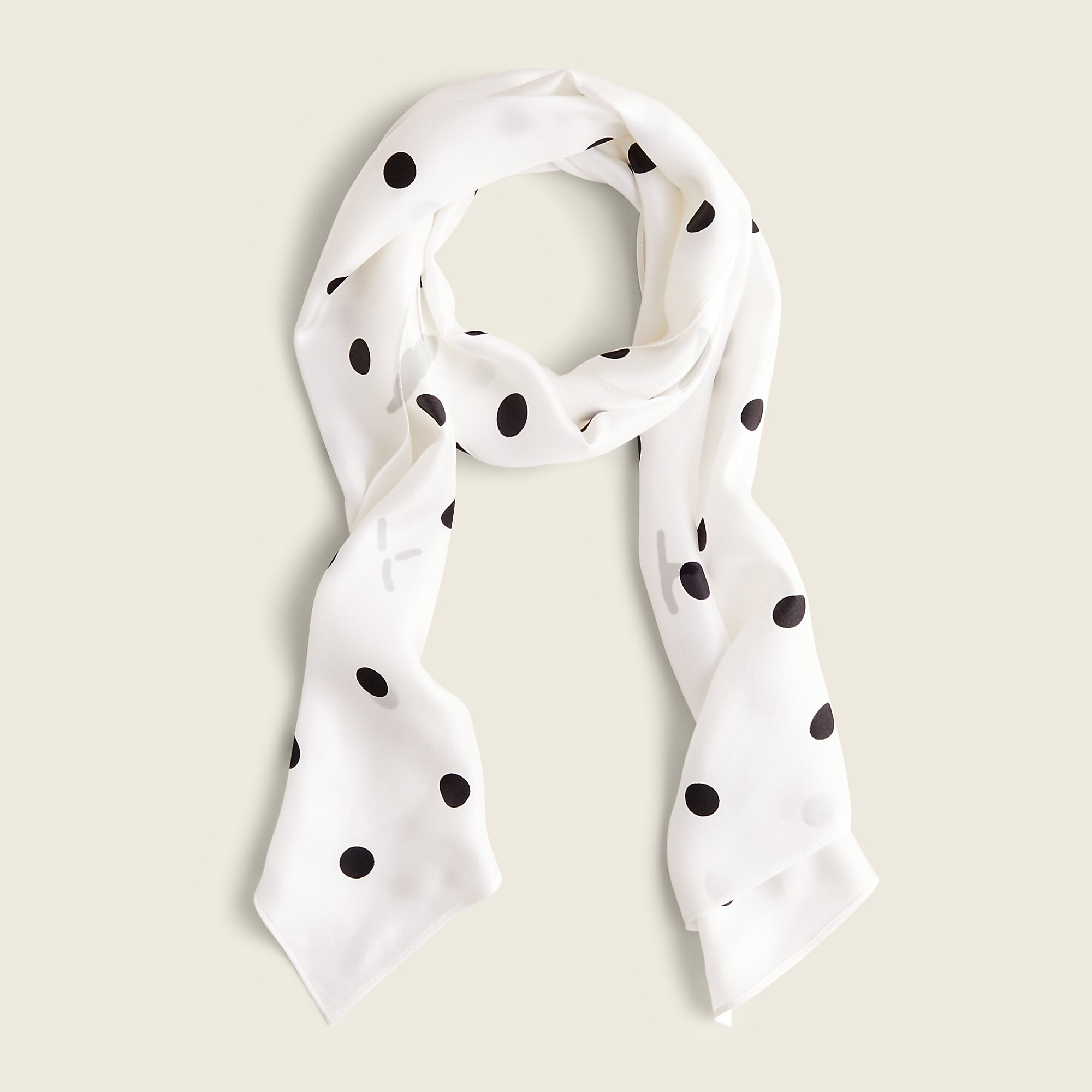 Skinny silk scarf in polka dot | J. Crew US