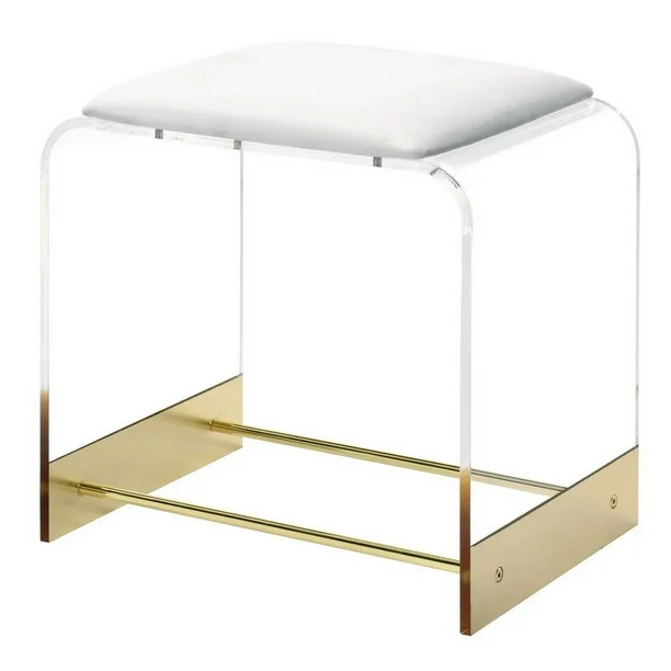Acrylic Kayla Vanity Stool- Gold | Walmart (US)