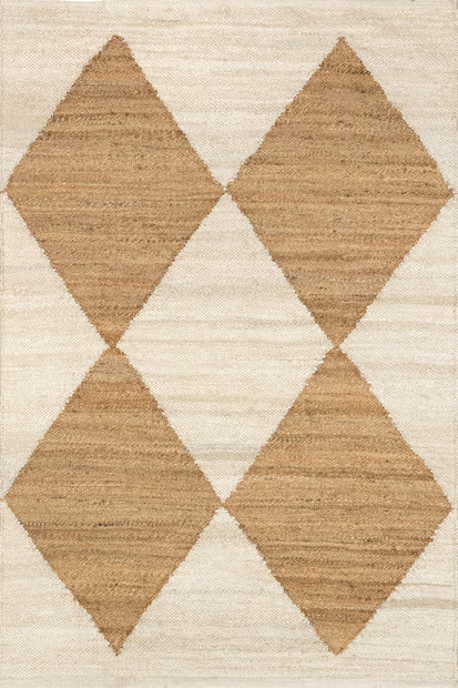 Ivory Jute Harlequin Trellis Area Rug | Rugs USA