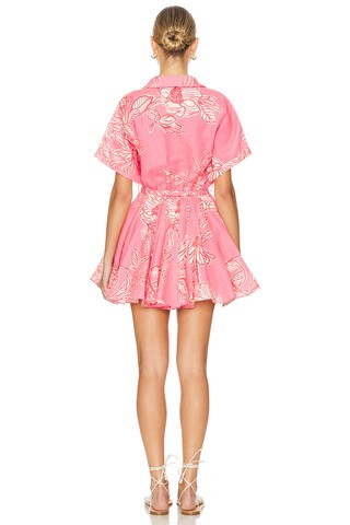Short Dress With Tie Up in Pink Floral | Revolve Clothing (Global)