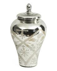 9.5x12in Antique Gilded Glass Jar With Lid | TJ Maxx