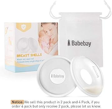 Breast Shells, 4 Pack Nursing Cups, Milk Saver, Protect Sore Nipples for Breastfeeding, Collect B... | Amazon (US)