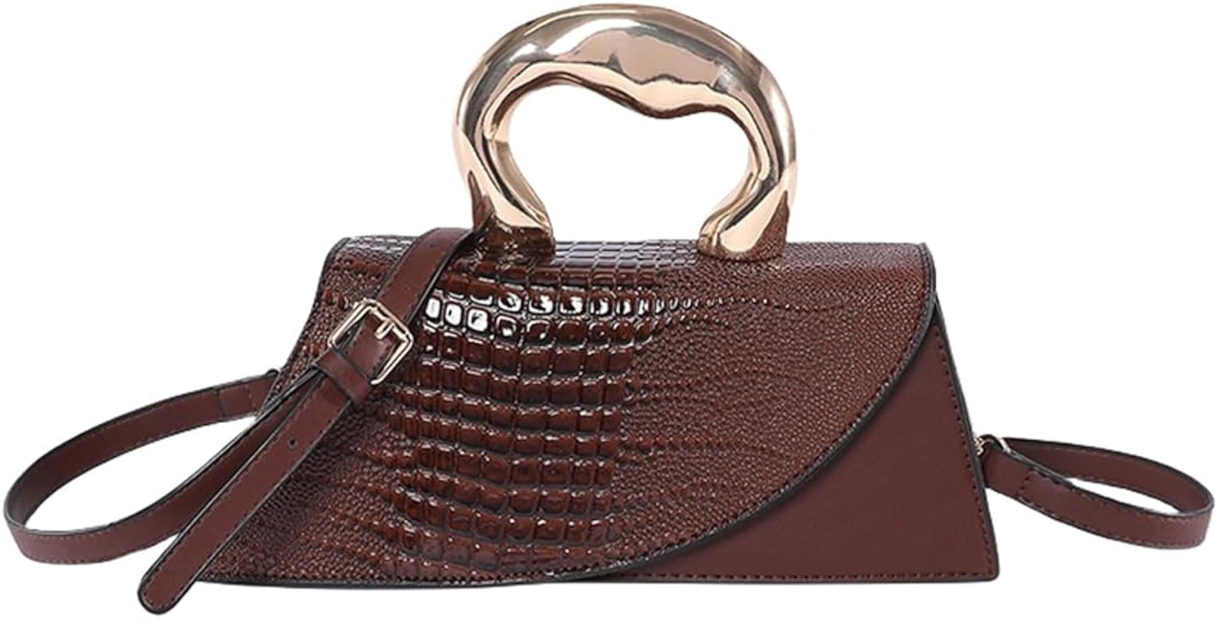 Women Vegan Leather Evening Handbag Crocodile Pattern Handle Clutch Purse Cross Body Envelope Bag | Amazon (US)