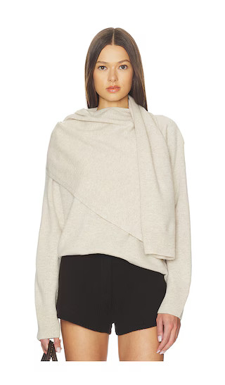 Draped Crew Neck Top in Dove Oat | Revolve Clothing (Global)