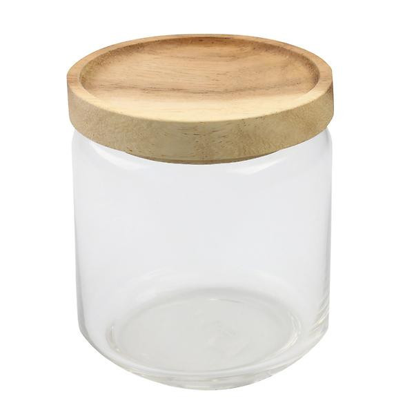Be Home Glass & Acacia Canister | The Container Store