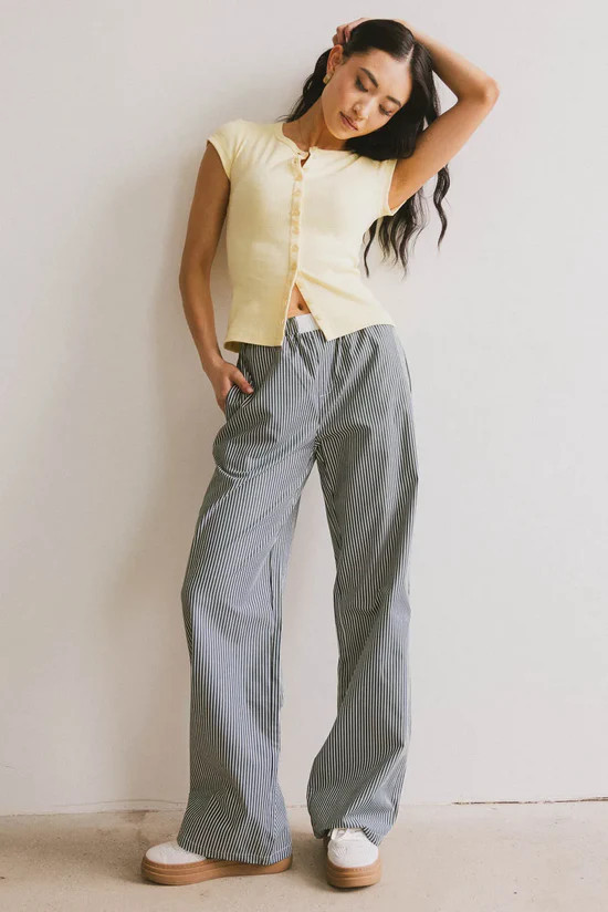 Vestia Button Up Tee in Yellow | Böhme US