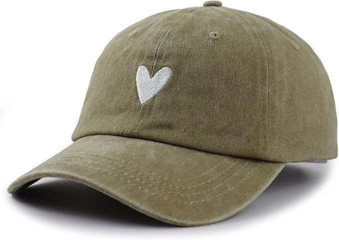 Cute Heart Hats for Women, Adjustable Cotton Embroidered Baseball Cap | Amazon (US)
