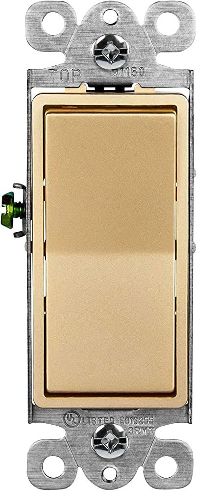 ENERLITES Elite Series Decorator Rocker Light Switch, 15A 120V/277V, Gloss Finish, Single Pole, 3... | Amazon (US)