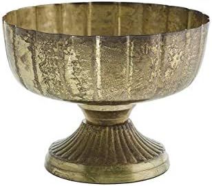 Afloral Distressed Gold Metal Compote Bowl - 5.5" Tall | Amazon (US)