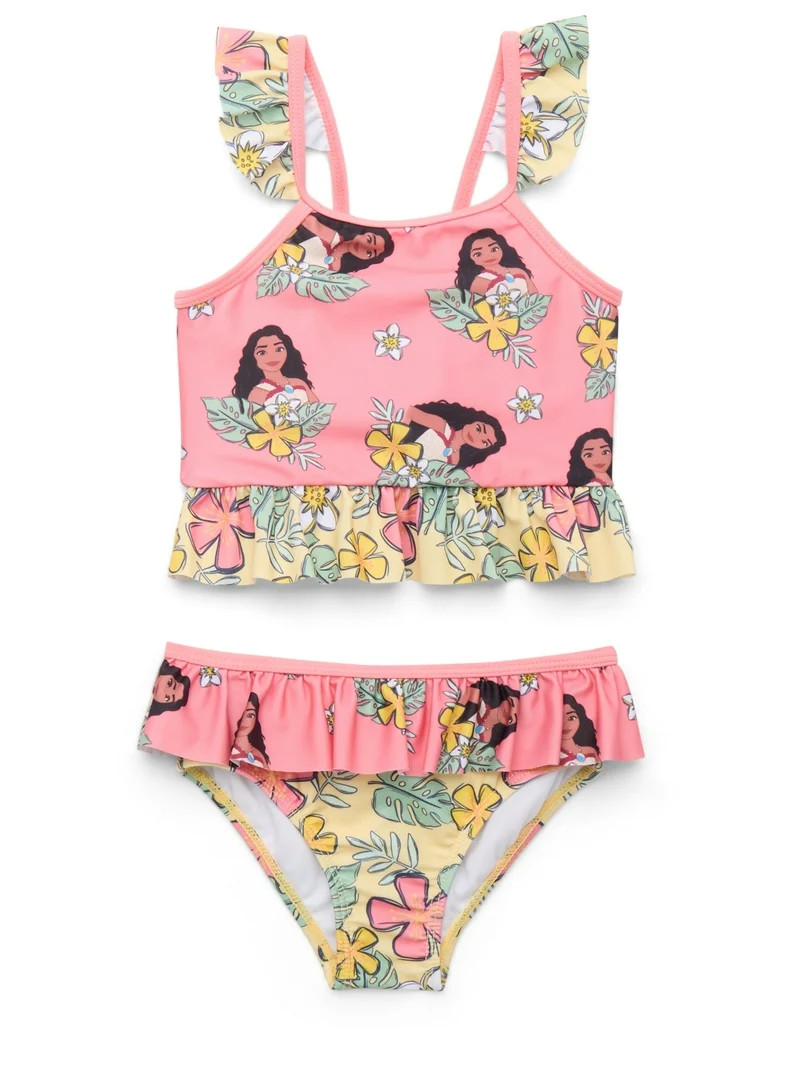 Moana 2 Toddler Girl Ruffle Tankini Swimsuit, 2-Piece, Sizes 12M-5T | Walmart (US)