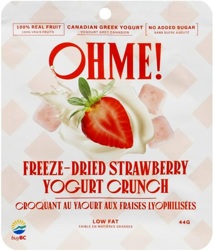 OHME!, Made In Canada, Freeze-Dried Strawberry Yogurt Crunch, 44g | Amazon (CA)
