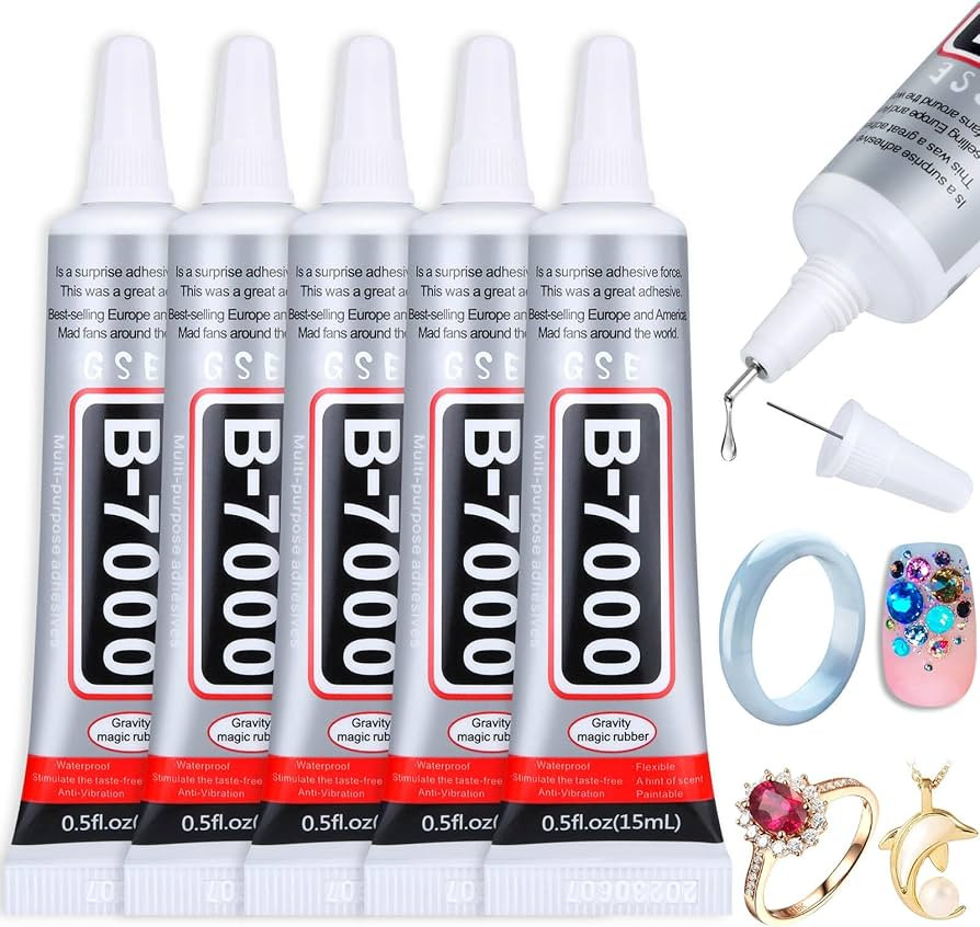 B7000 Jewelry Rhinestones Glue, Cludoo 5PCS B-7000 Clear Super Glue Transparent Industrial Adhesi... | Amazon (CA)