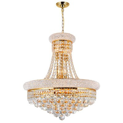 CWI Lighting Empire 14-Light Gold Traditional Crystal Chandelier | Lowe's