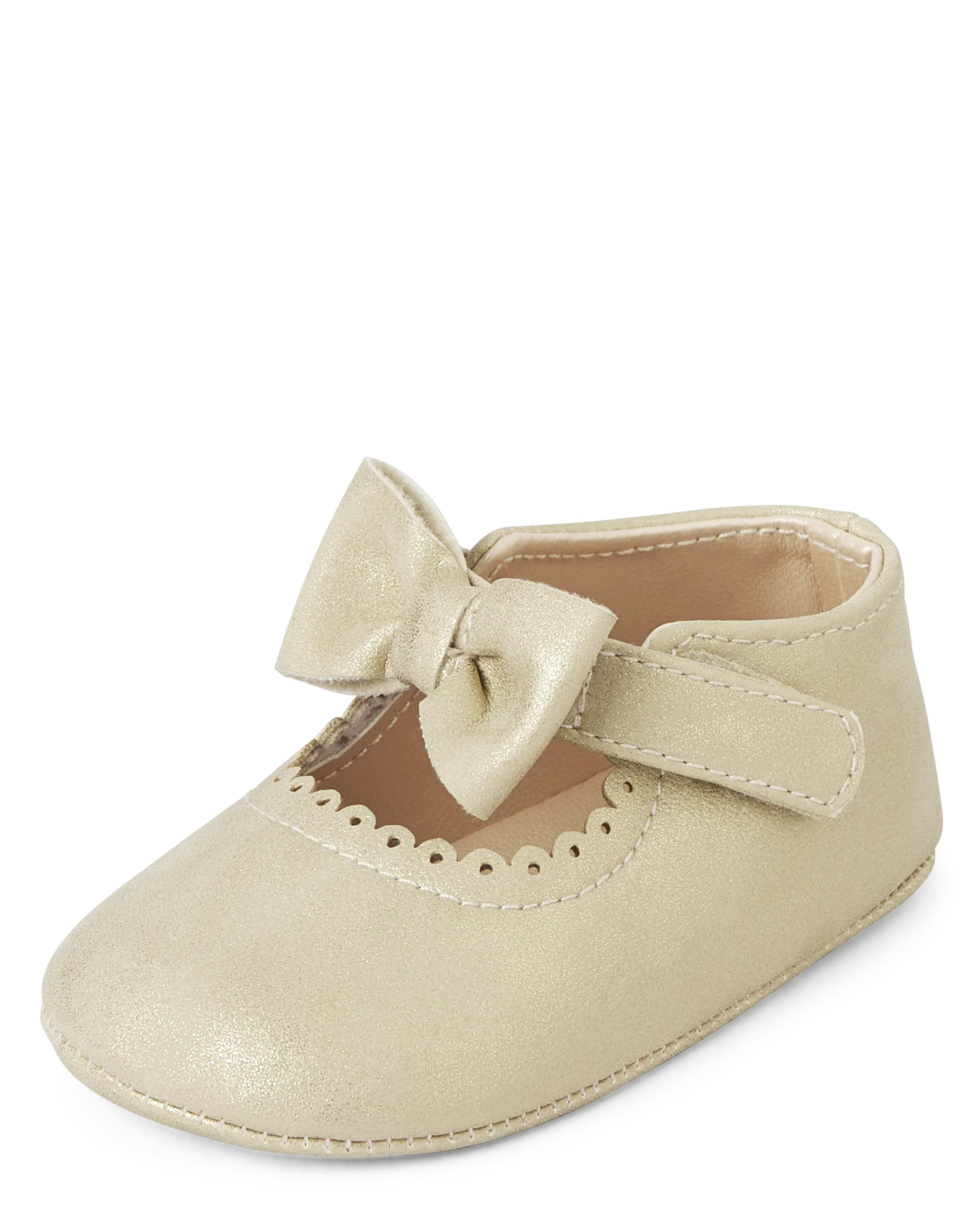 Baby Girls Metallic Bow Ballet Flats - gold | The Children's Place