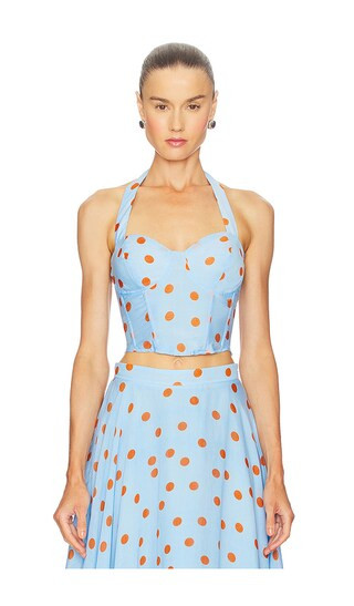 Janie Top in Blue Rust Polka Dot | Revolve Clothing (Global)