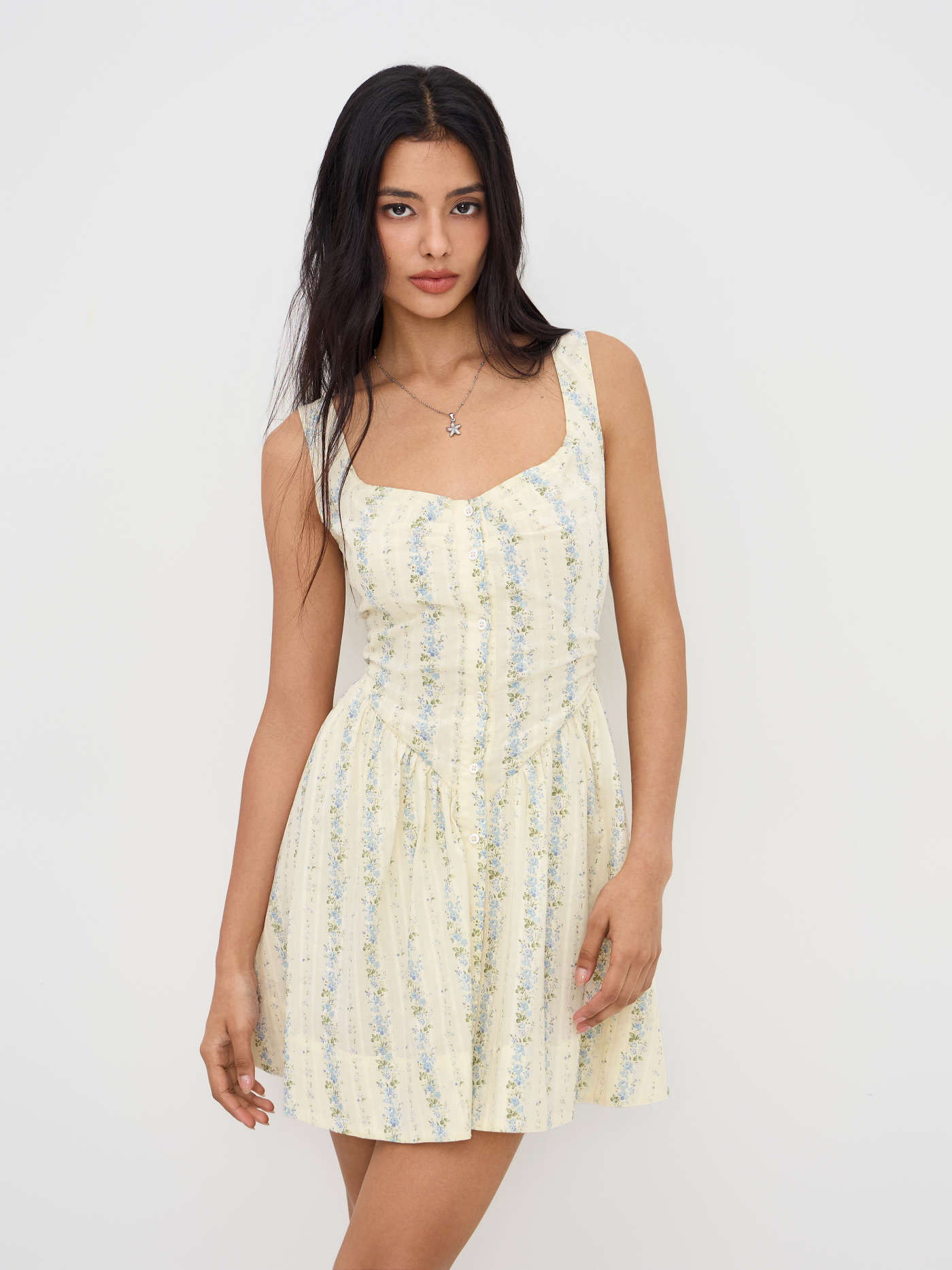 Cotton Sweetheart Neckline Floral Ruffle Mini Dress | Cider