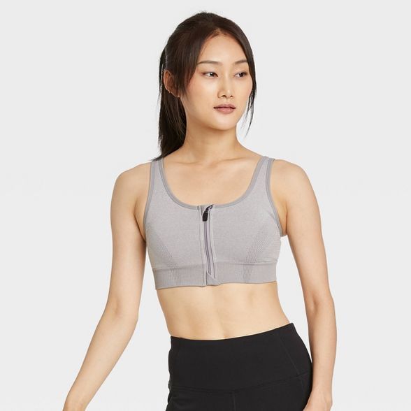 Women's Medium Support Zip-Front Seamless Bra - All in Motion™ | Target