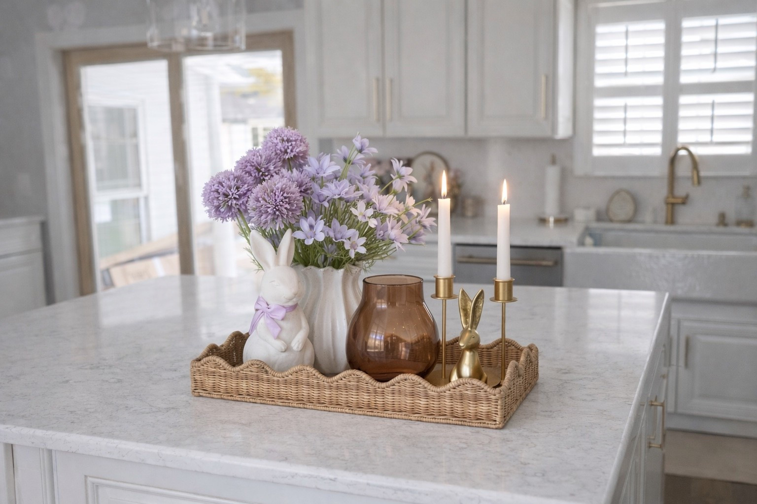 Love how pretty this Spring centerpiece is. All items from Target. See links below! 
#spring #homedecor #centerpiece #springtray #kitchendecor 
#easter 

#LTKhome #LTKSeasonal