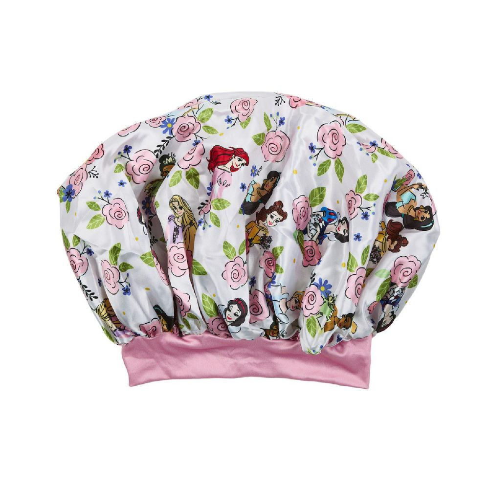 Disney Princess Pink Rose Character Art White Satin Bonnet | Oriental Trading Company