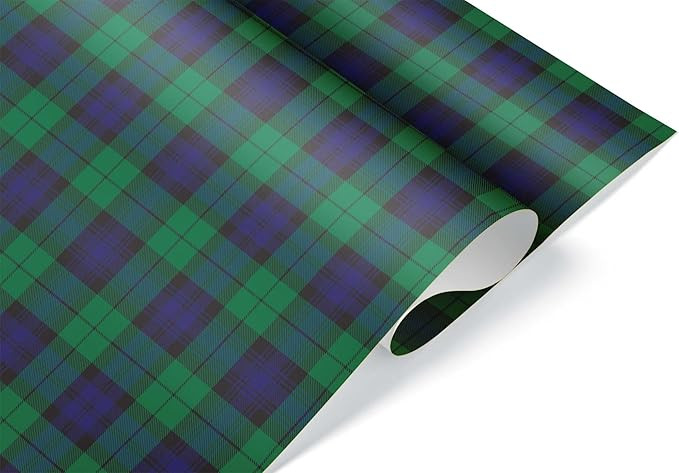 Classic Tartan Plaid Christmas Wrapping Paper, Blue Green Traditional Holiday Gift Wrap, Classy S... | Amazon (US)