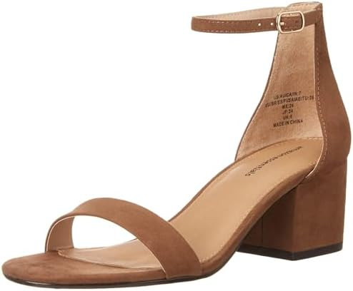Amazon Essentials Women's Two Strap Ankle Strap Block Heel Sandal | Amazon (US)