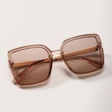 Square Clear Frame Sunglasses With Case | SHEIN
