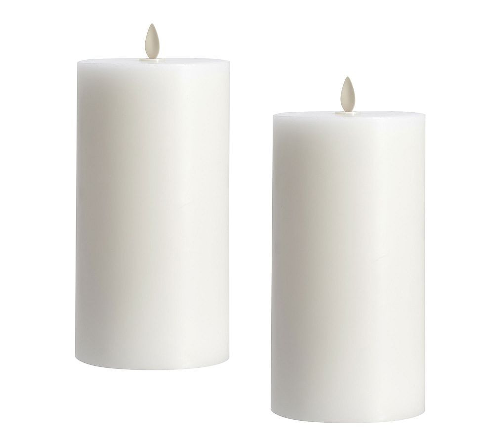 Premium Flickering Flameless Wax Pillar Candle | Pottery Barn (US)