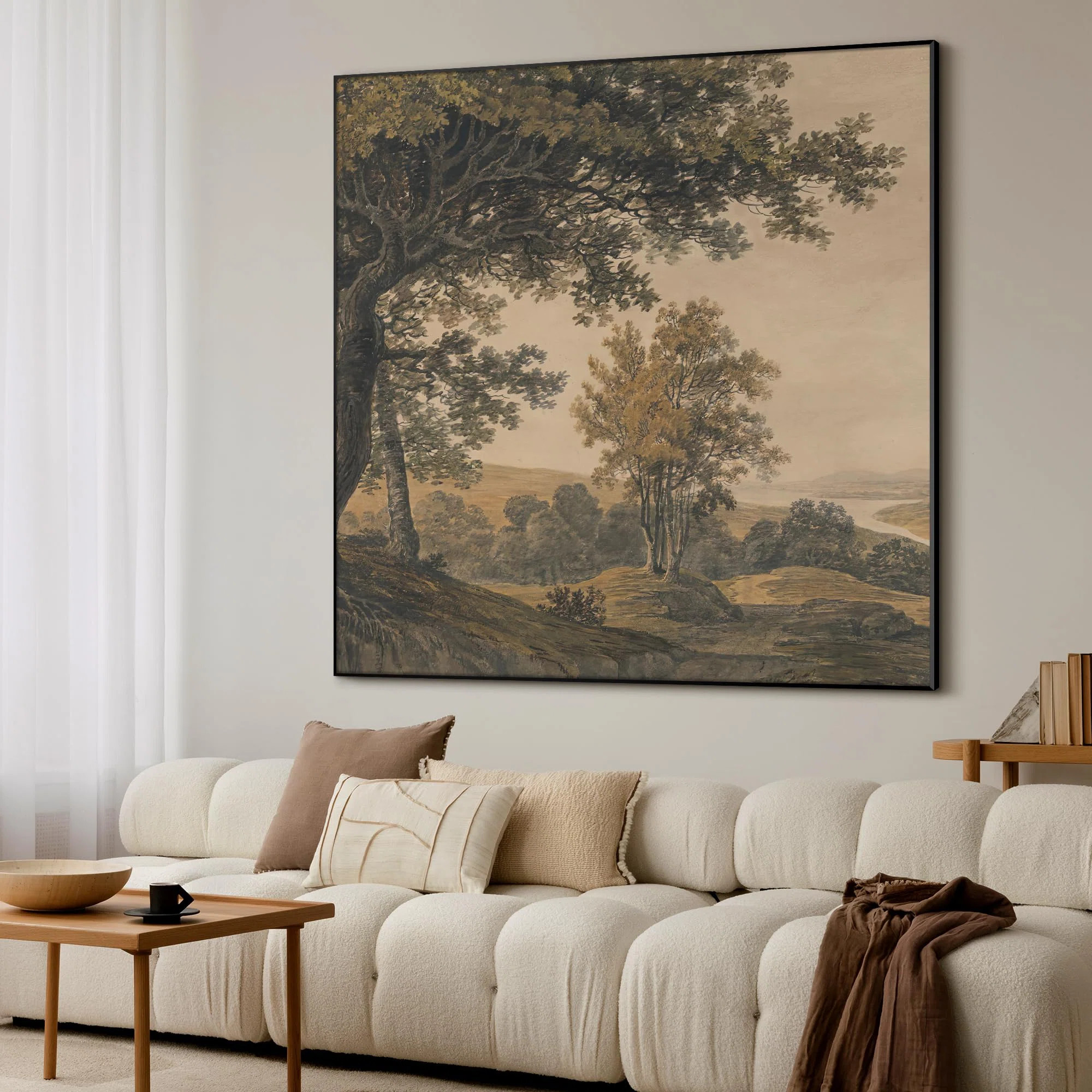 Extra Large Wall Art Fabric Print - Vintage Woodland Landscape Artwork Decor for Living Room or B... | Wayfair North America