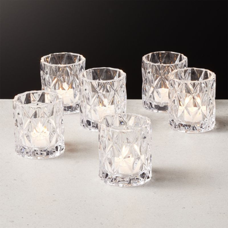 Betty Glass Modern Votive Candle Holder Set of 6 + Reviews | CB2 | CB2