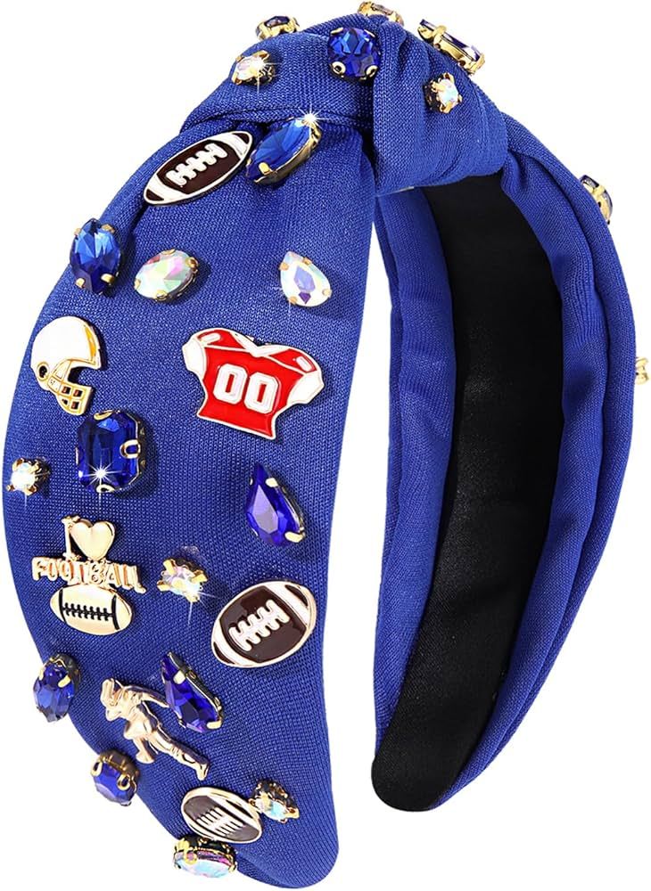 Football Headband for Women, Football Accessories, Crystal Rhinestone Knotted Headband Football C... | Amazon (US)