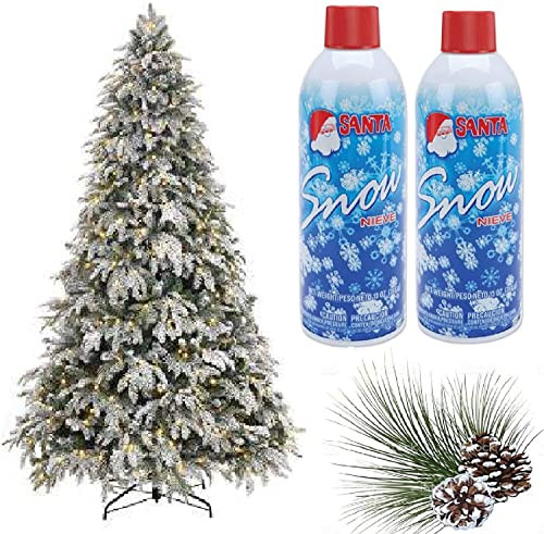 Prextex Winter Textured Snow Spray - Pack of Two 13 Oz Aerosol Bottles, Artificial Tree Flocked C... | Amazon (US)