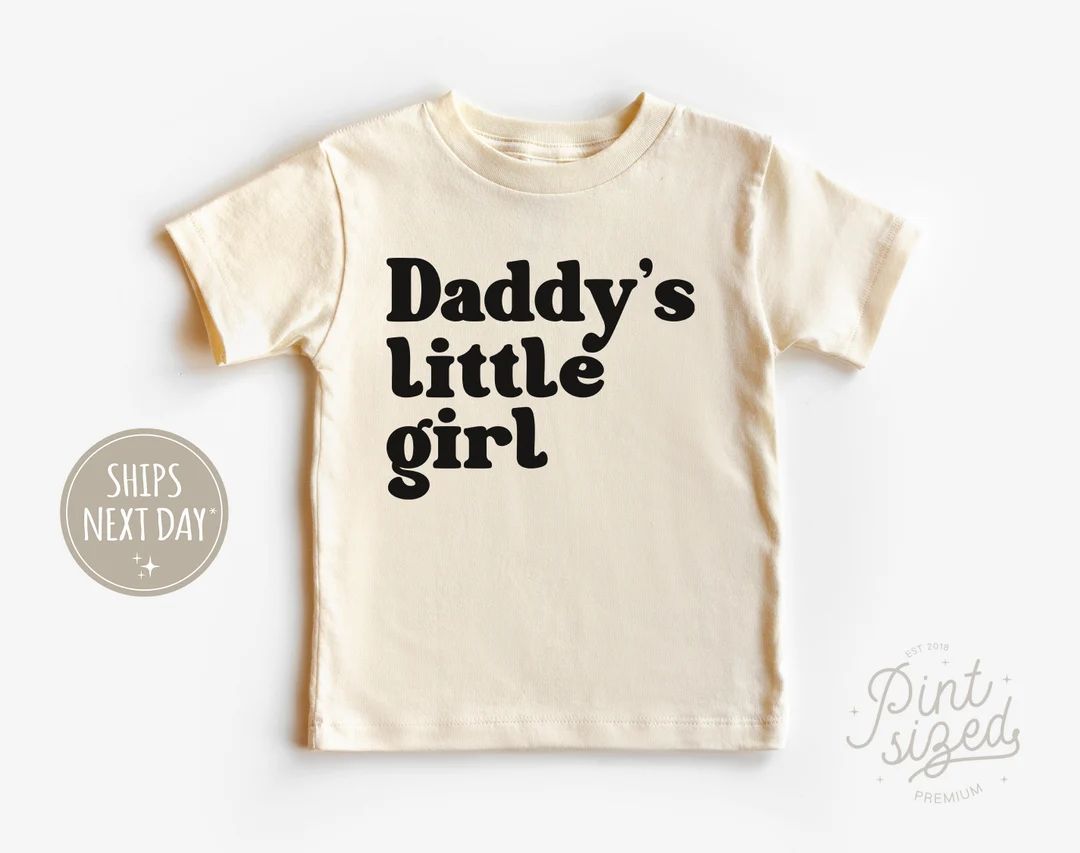 Daddy's Little Girl Retro  Toddler Shirt - Minimalist Natural Kids Tee - Cute Father's Day Kids S... | Etsy (US)