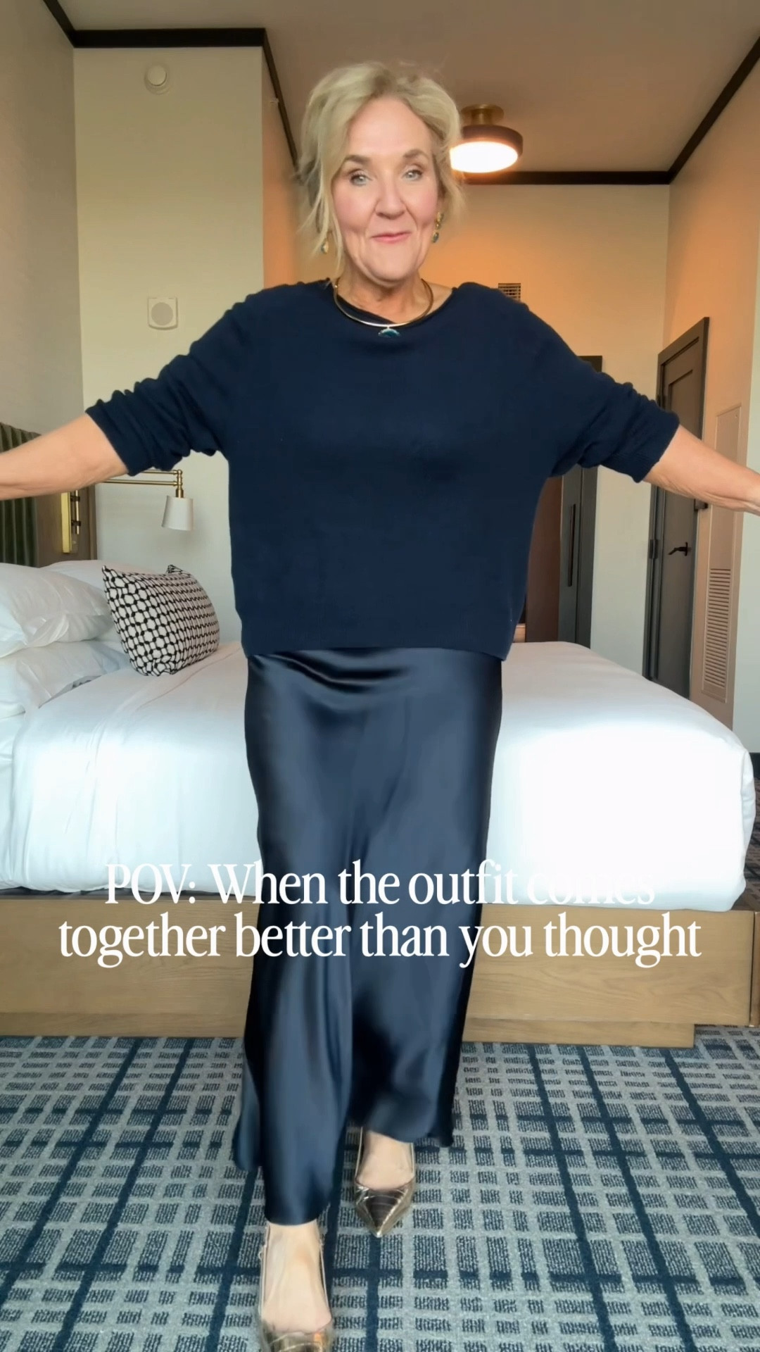 And it’s restocked. The skirt and the cashmere sweater in several colors! 
Sweater size medium 
Skirt size medium 

Perfect for wedding guest and holiday parties  

#LTKOver40 #LTKWedding #LTKHoliday