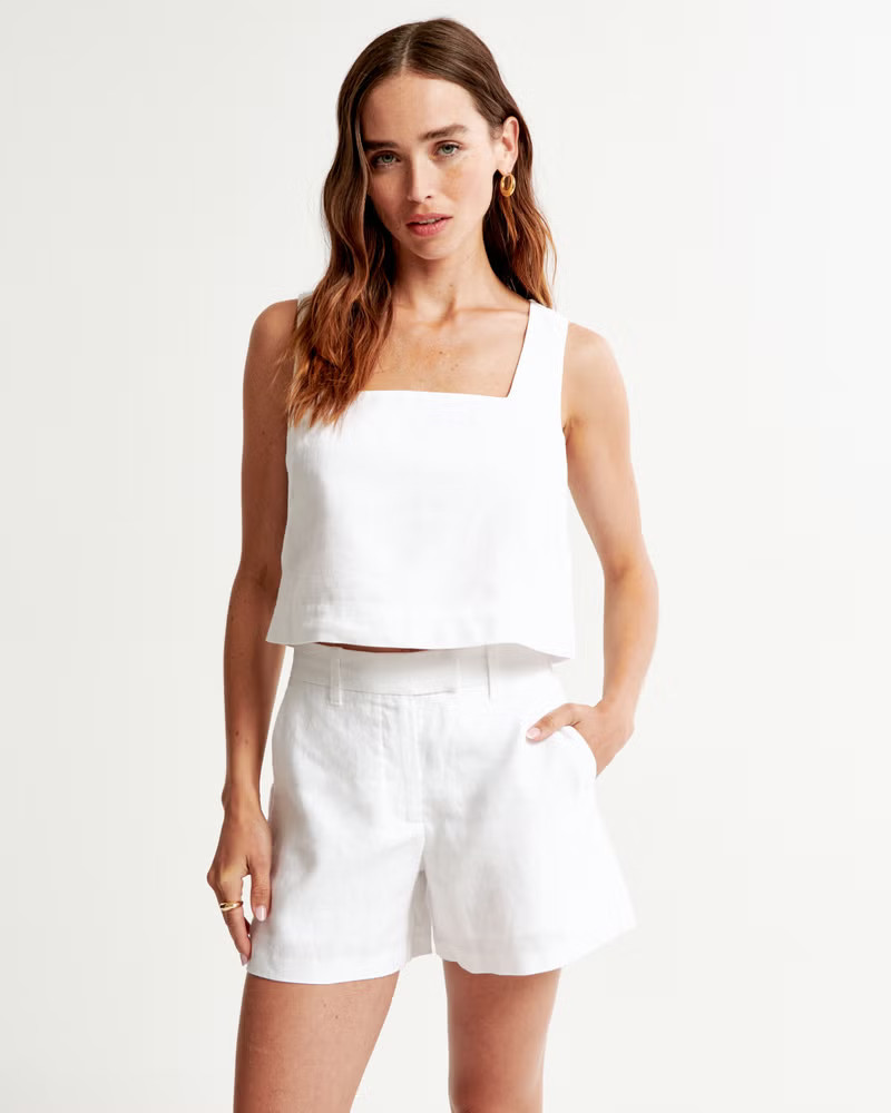 Premium Linen Tailored Short | Abercrombie & Fitch (US)