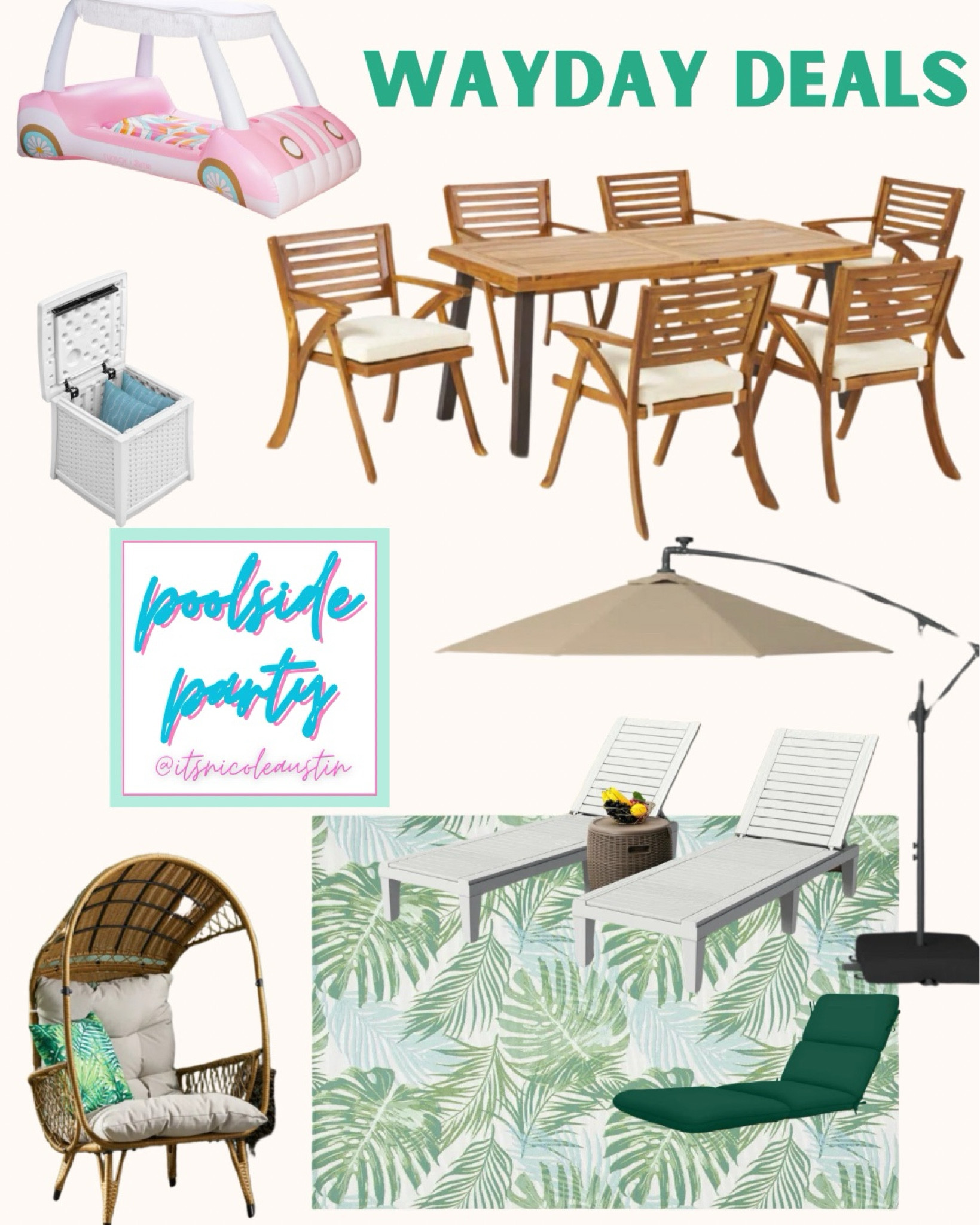 Don’t forget WayDays is on now!!! 

#LTKxWayDay

Here are some of my poolside favorites I’m shopping!

((Also how cute is this BARBIE float from Funboy! Need 💖))

Pool 
Sale
Wayday
Barbie
Neutrals
Outdoor sale
Outdoor Dining
Deals
Wayfair
Funboy
Pool Decor
Kids 
Summer 
Patio 
Bright and Fun

Use code WAYDAY for extra 20%! 


#LTKsalealert #LTKhome #LTKSeasonal