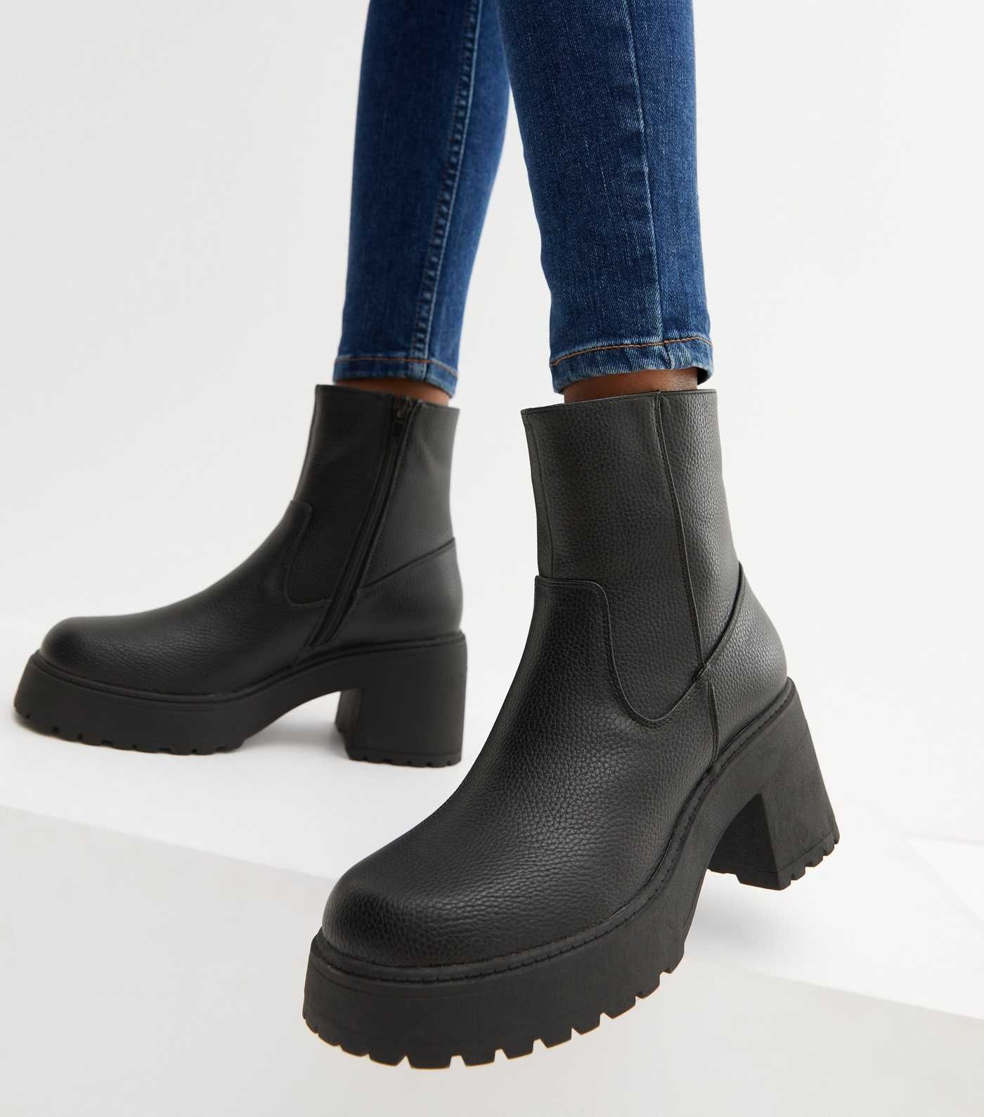 Black Chunky Block Heel Sock Boots
						
						Add to Saved Items
						Remove from Saved Items | New Look (UK)